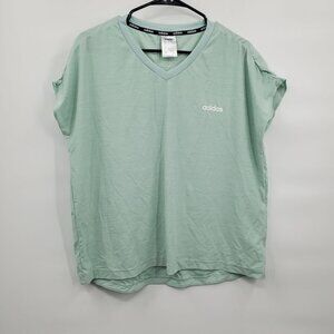 Adidas V Neck Climalite Lightweight Shirt Top Women Size Large Athletic Casual